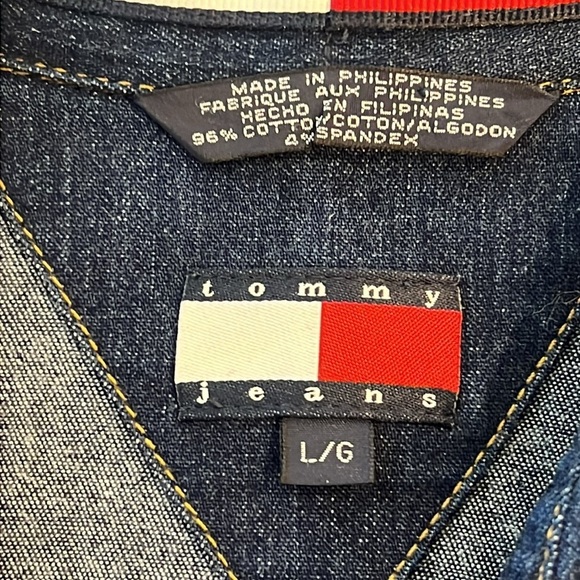 Vintage Y2K Tommy Hilfiger Collared Denim Dress Size Large - Picture 6 of 6